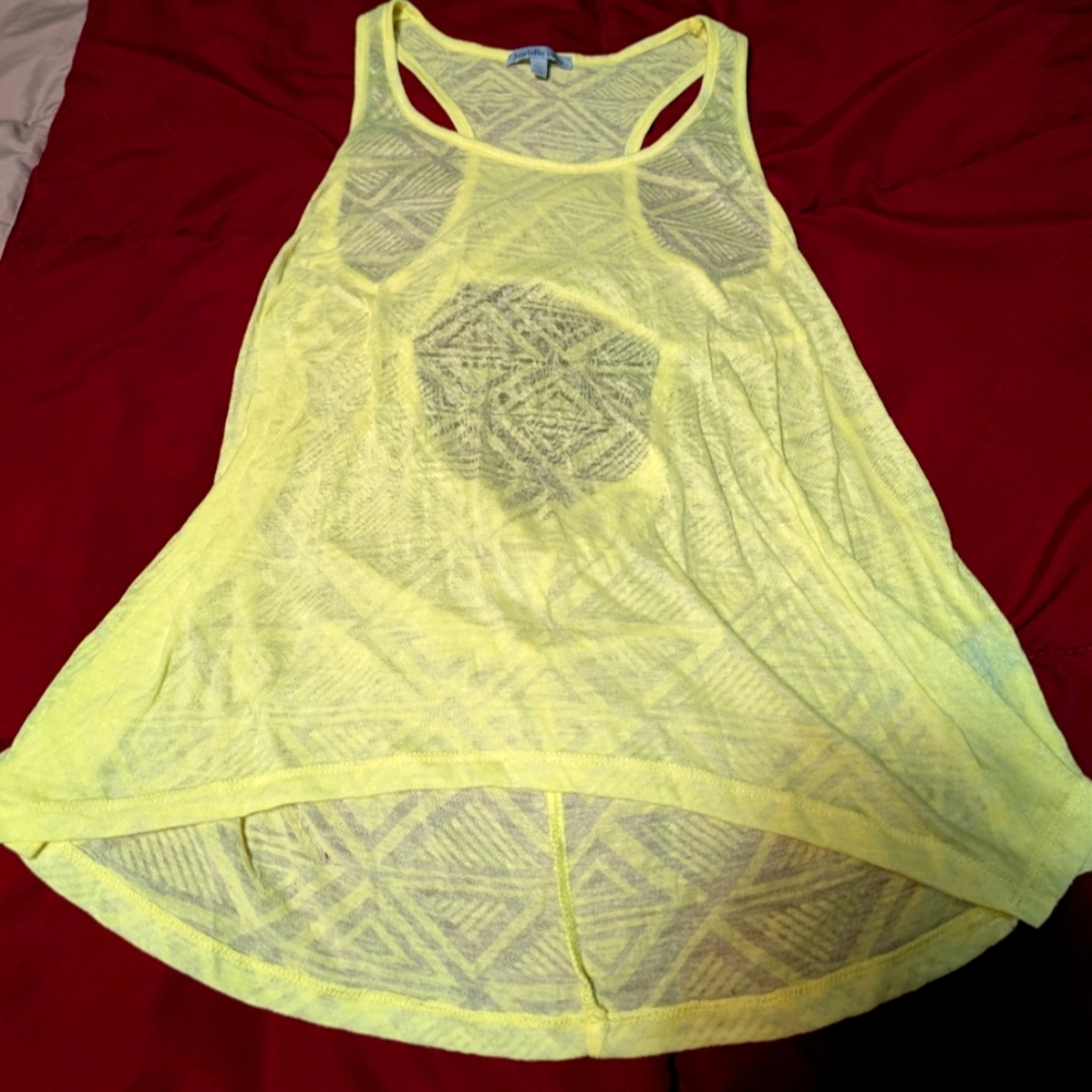 Yellow Sheer Tank Top